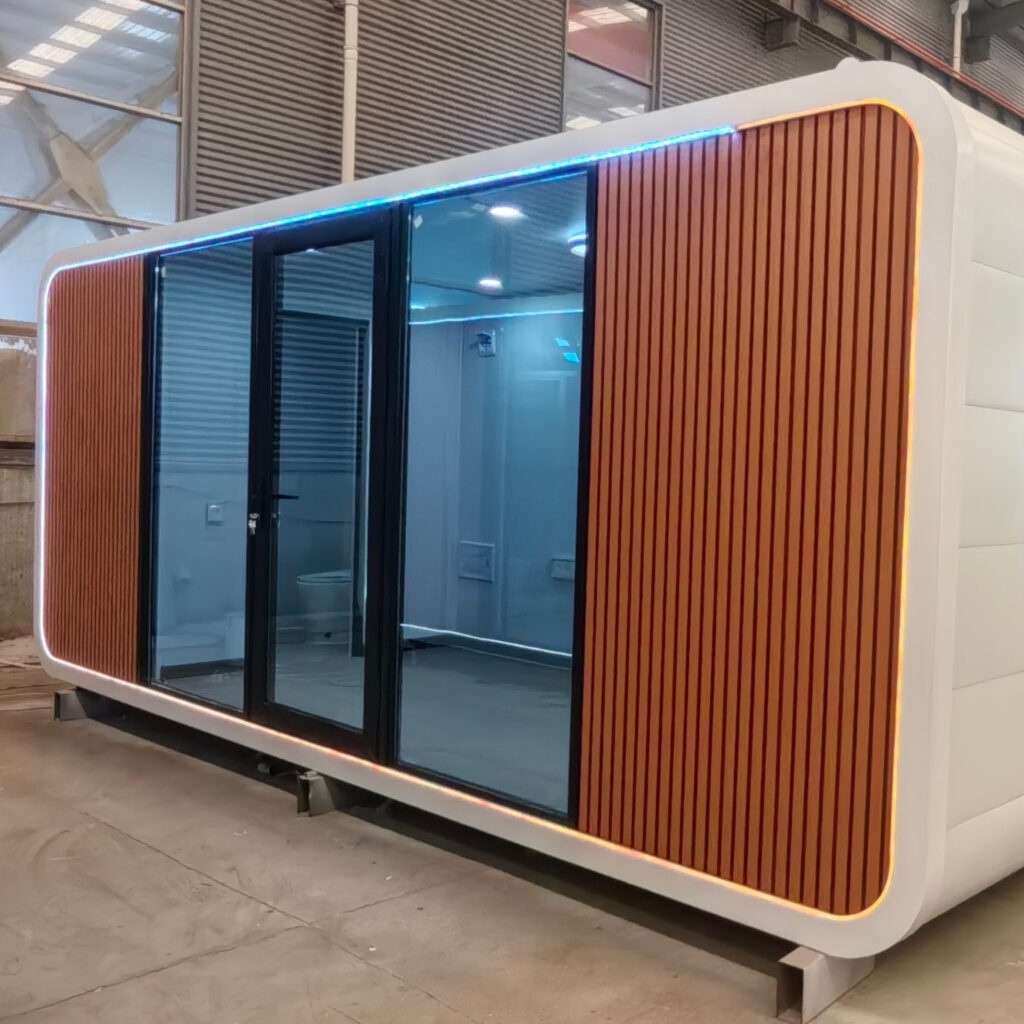 20ft Apple Cabin prefab resort cabin with panoramic glazing