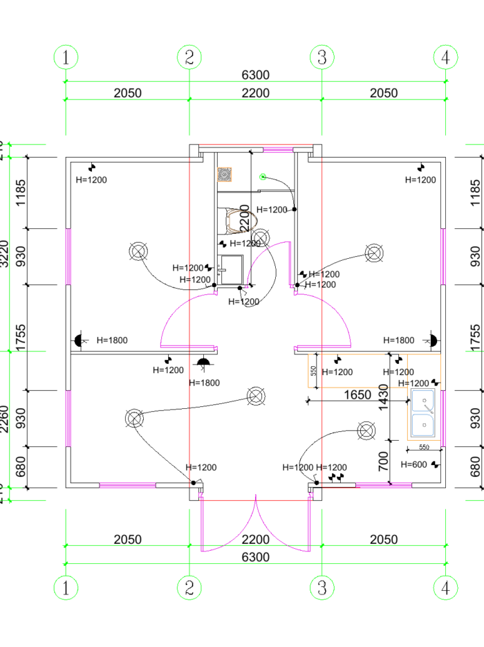 20FT Expandable House Two-Bedroom Floor Plan 20FT expandable container house floor plan with two bedrooms and dry-wet separated bathroom