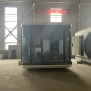 front view of a 20ft modular space capsule pod with floor-to-ceiling glass