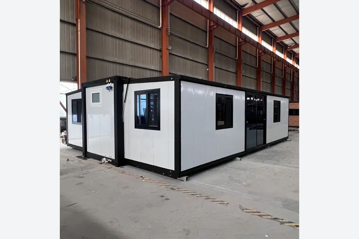 30ft two bedroom prefab house with white insulated wall panels