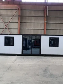 30ft white EPS double wing expandable house with black frame