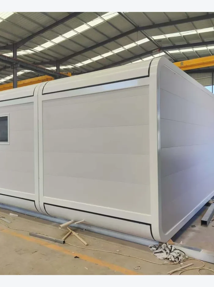40ft White Apple Cabin Rounded Exterior 40ft white Apple Cabin with rounded exterior shell and thermal-break aluminum window