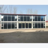 combined two-storey quick-assembly container building for temporary offices and workforce facilities