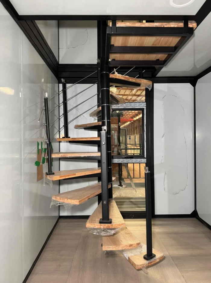 double-floor-prefab-house-side-view Two-storey foldable container house prefab building - view 6