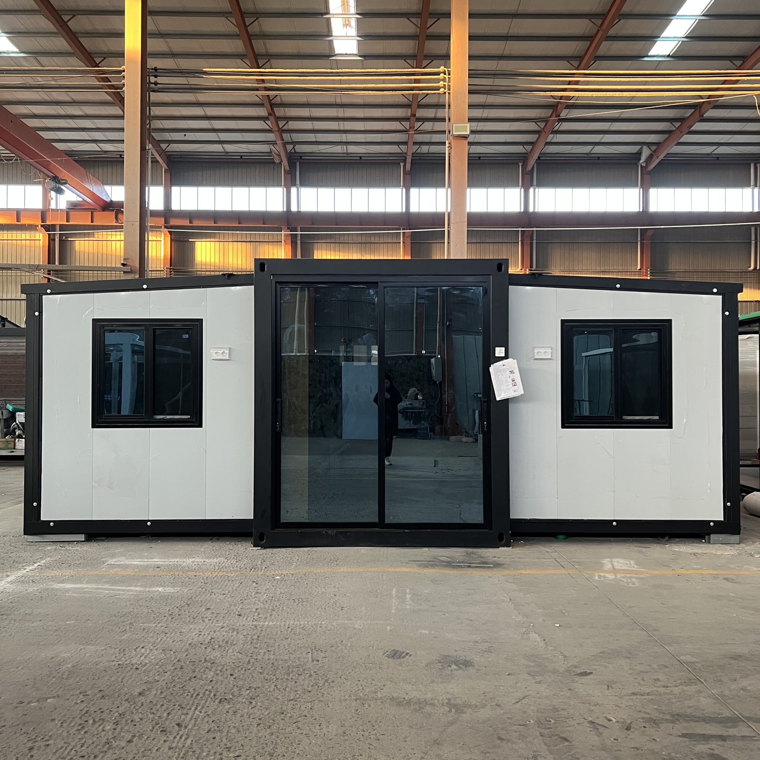 Guadeloupe customer expandable container house during factory inspection