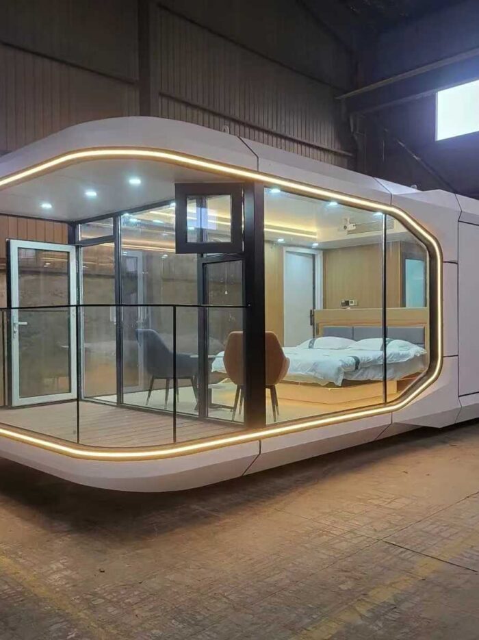 prefab-space-capsule-house luxury space capsule house prefab resort hotel cabin