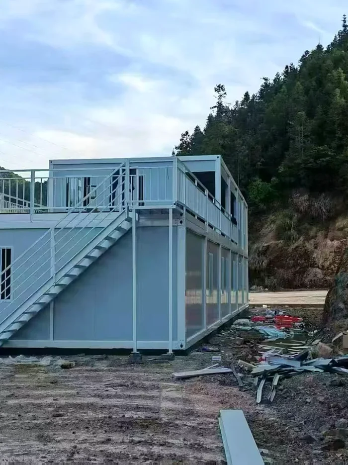 External Stair and Upper Terrace external staircase and upper terrace on Indonesia modular container accommodation project