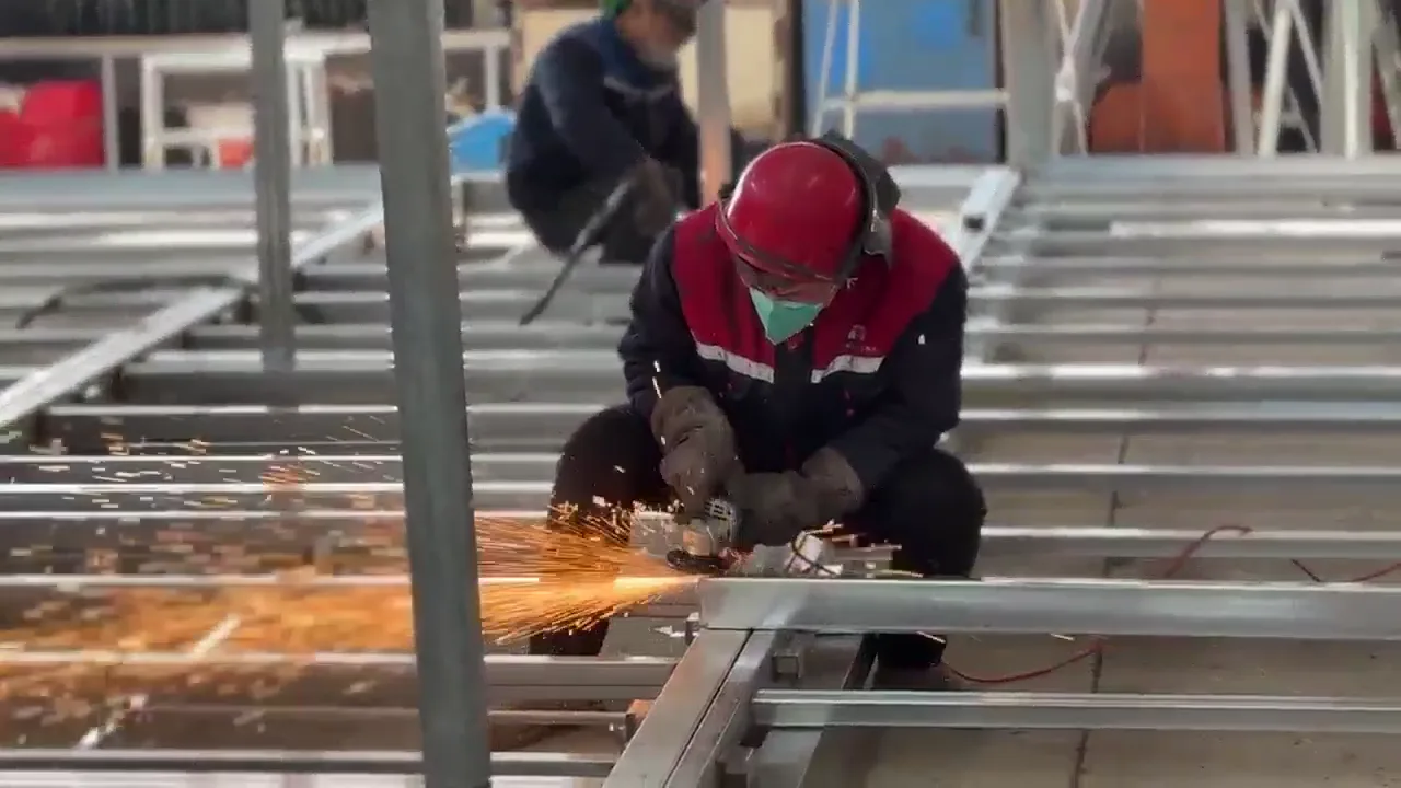 Steel frame cutting and component preparation for prefab house production