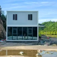 end elevation of Indonesia quick-assembly container accommodation project