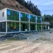 Indonesia two-storey modular container office and staff accommodation project at a mountain site