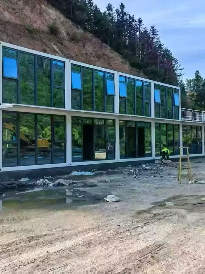 Two-Storey Quick-Assembly Container House at Mountain Site Indonesia two-storey modular container office and staff accommodation project at a mountain site