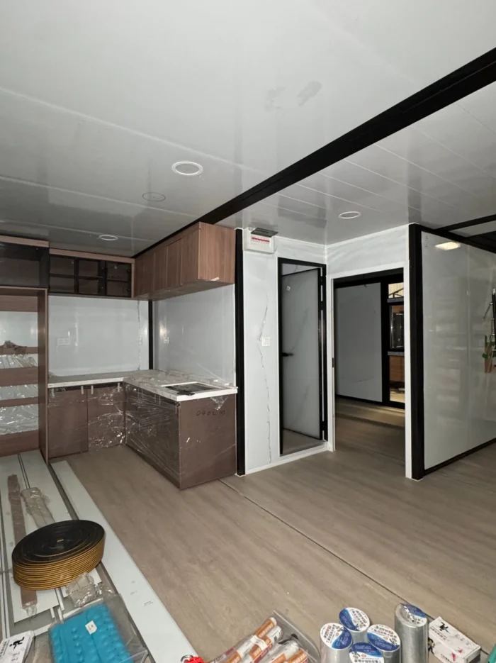 two-story-modular-house-kitchen Two-storey foldable container house prefab building - view 4