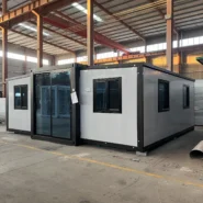 20ft two-bedroom expandable container house in expanded position