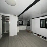 Interior living area and kitchen of a 20ft expandable house