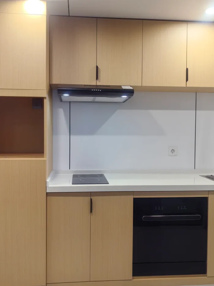 40FT Apple Cabin Equipped Kitchen 40FT Apple Cabin equipped kitchen with sink cooktop range hood and cabinets